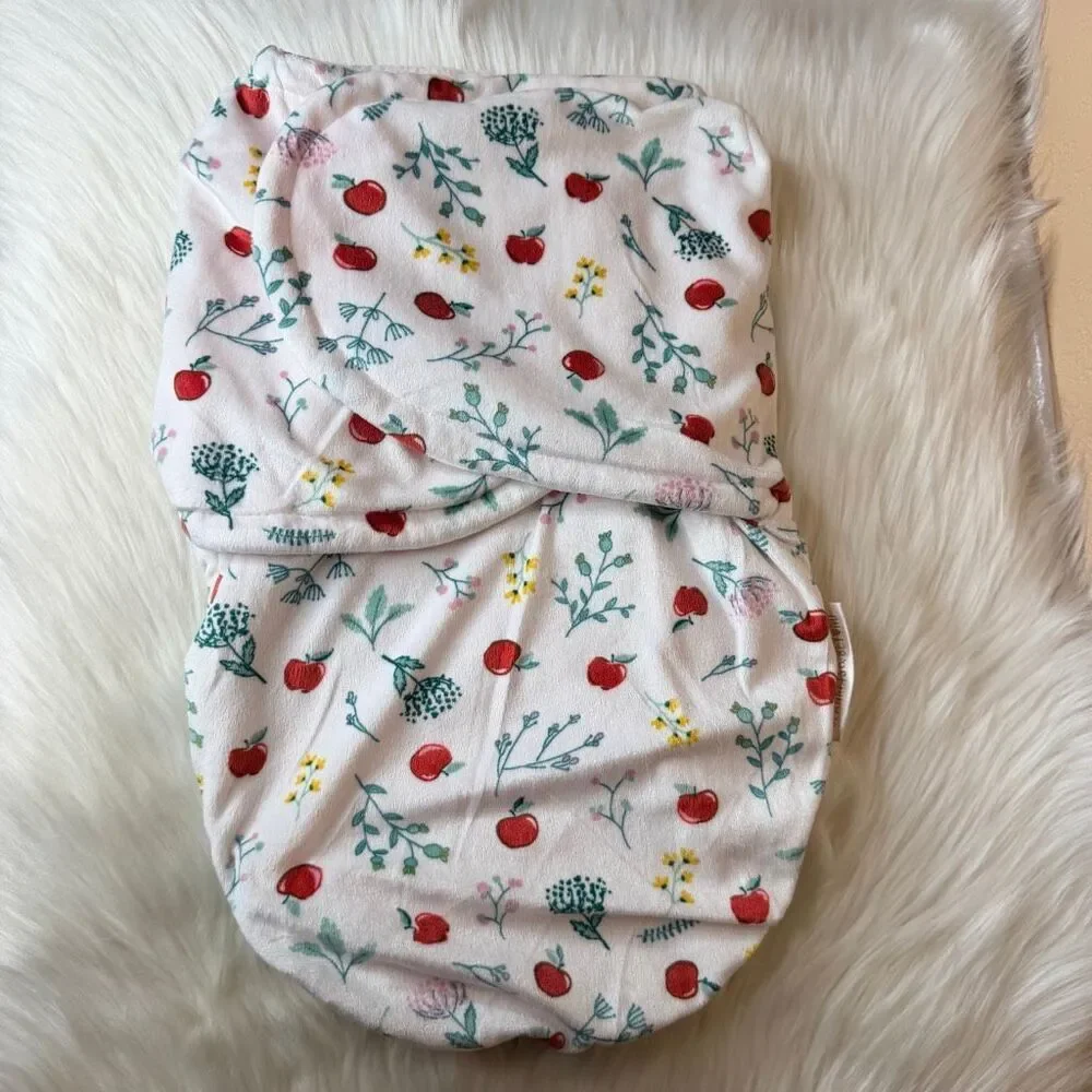 Blankets & Beyond Collection Swaddle Bag with Red Apple Print 0-3 Months